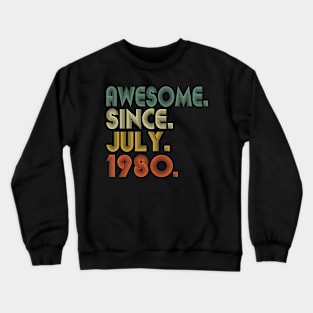 44 44Th Awesome Since July 1980 Crewneck Sweatshirt